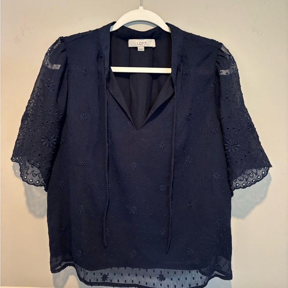 Women's Loft Short Sleeve Top - Sheet short sleeves Navy Blue Size Mediu… - Picture 1 of 9